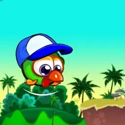 Online Game Green Chick Jump Adventure